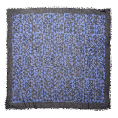 Alexander McQueen Modal Silk Skull Scarf Black Blue 1 of 4