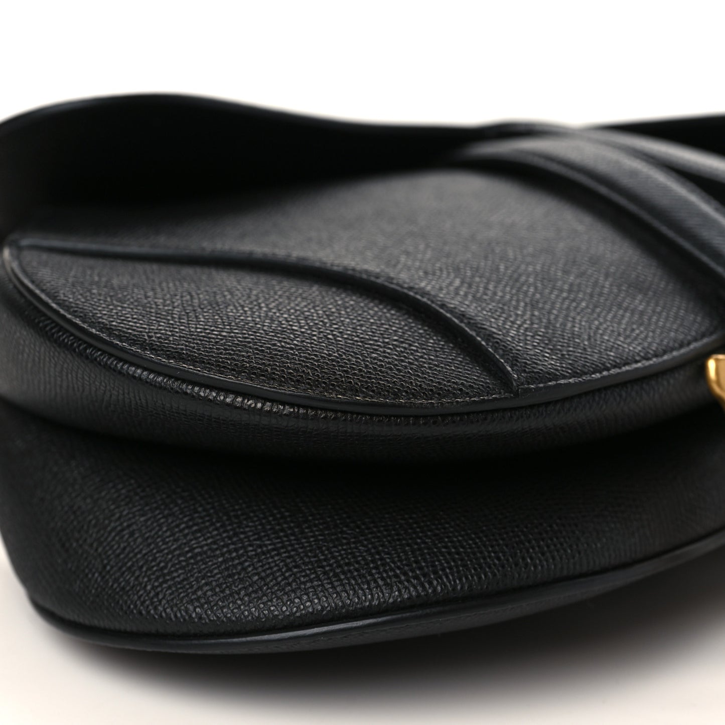Grained Calfskin Saddle Bag Black