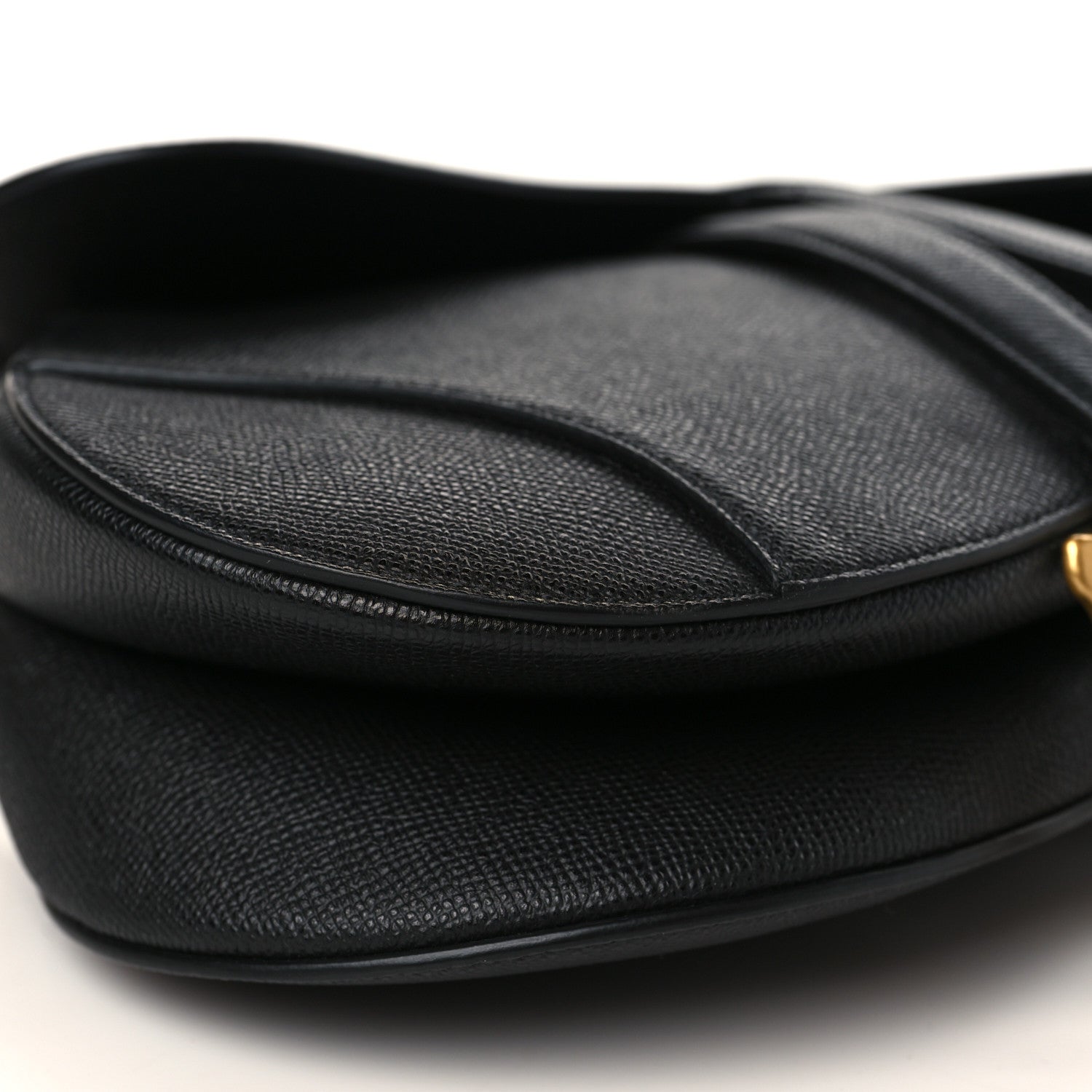 Christian Dior Grained Calfskin Saddle Bag Black 7 of 8