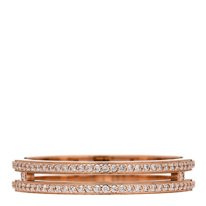 Hermes 18K Rose Gold Diamond Ariane Wedding Band Ring 58 8.5 3 of 5
