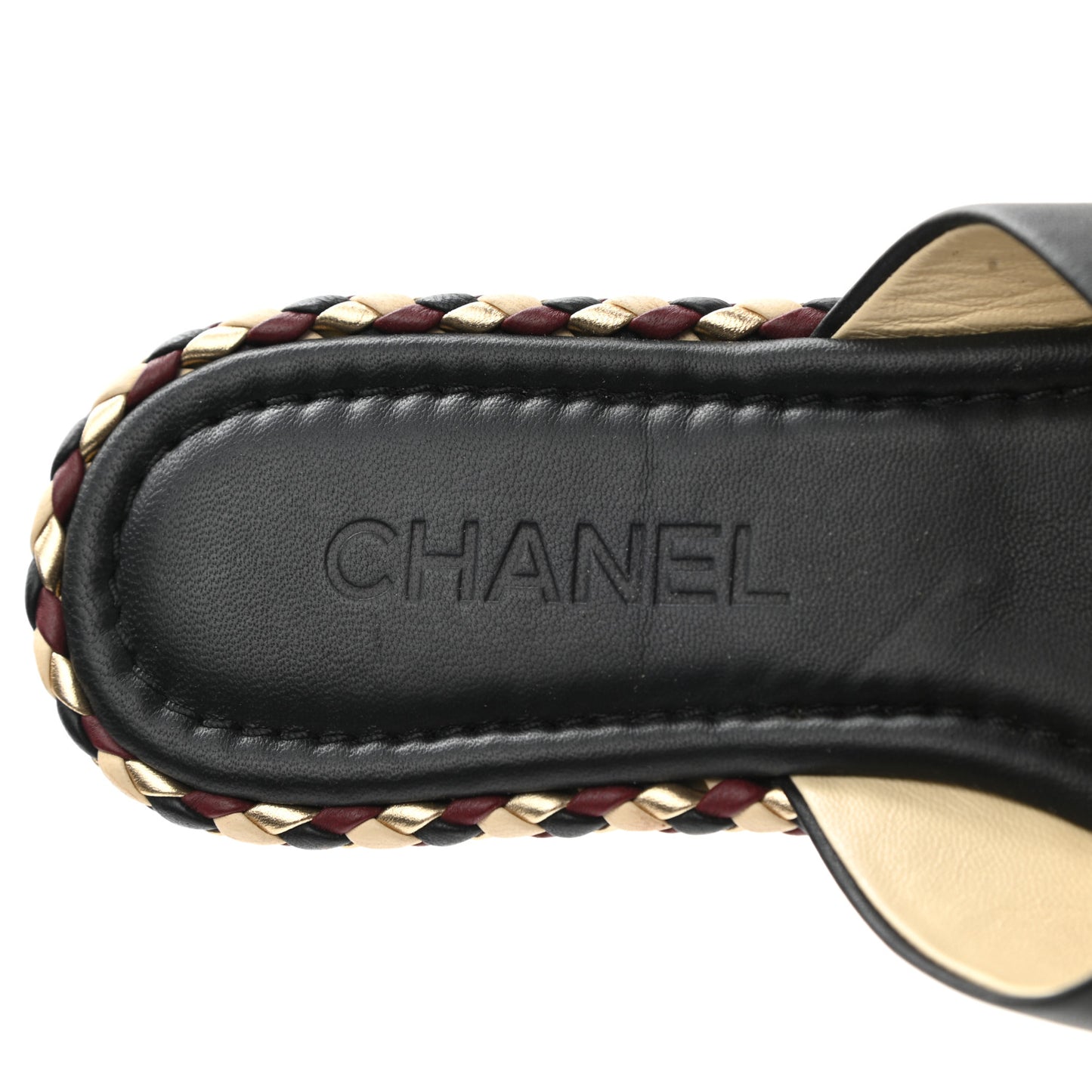 Lambskin Braided Mule Sandals 40 Black