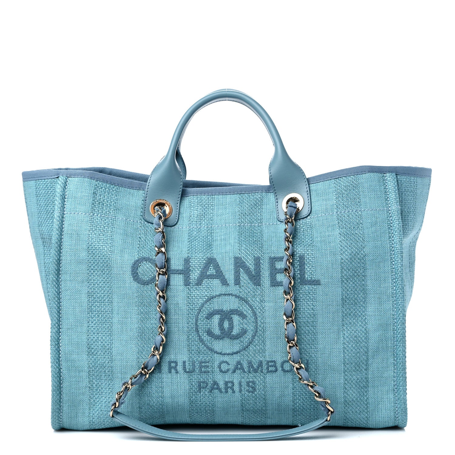 Chanel Mixed Fibers Striped Medium Deauville Tote Blue 1 of 11