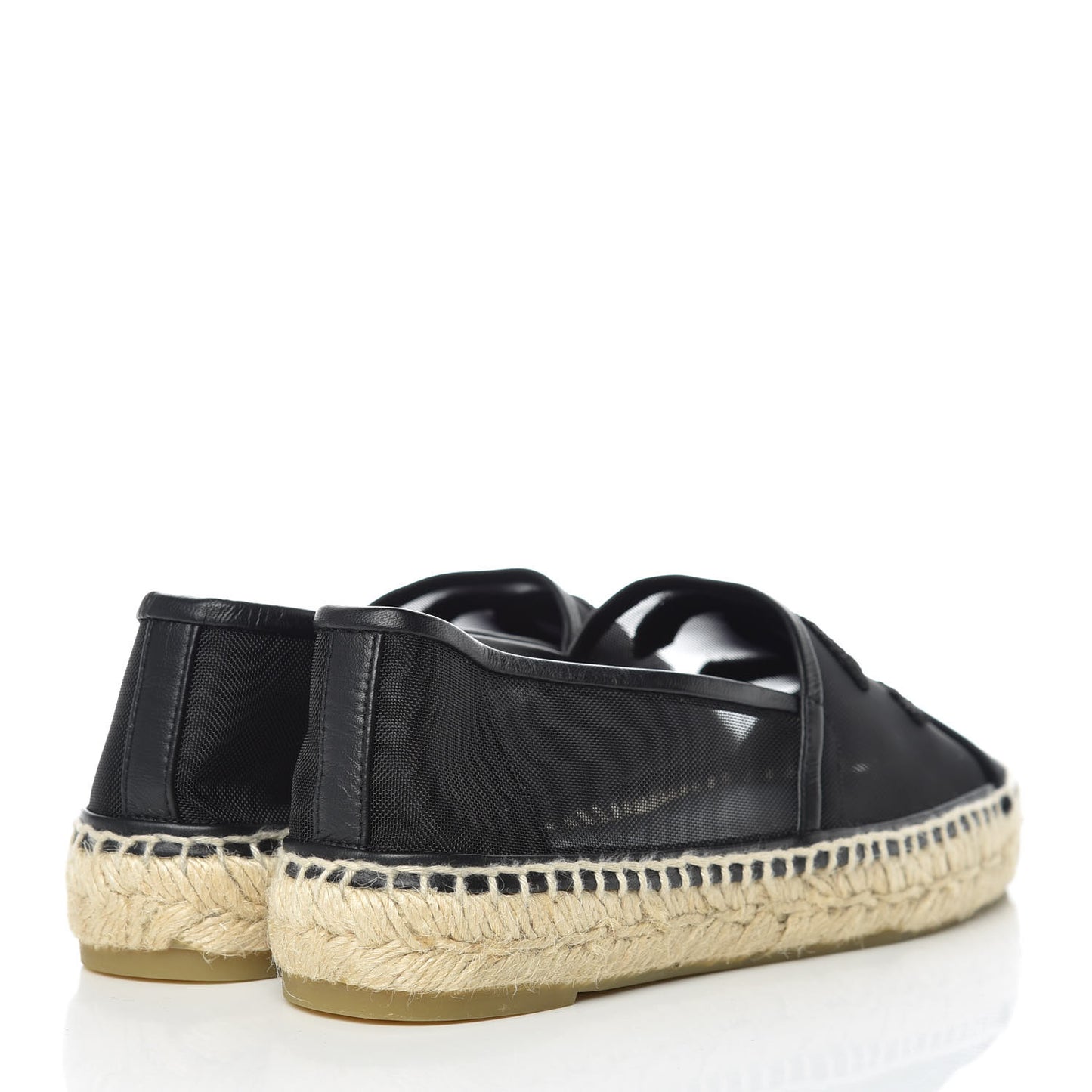 Mesh Grosgrain CC Espadrilles 36 Black