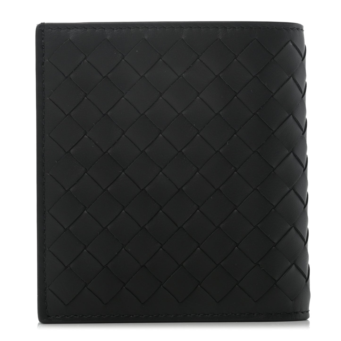Nappa Intrecciato Bi-Fold Card Holder Black
