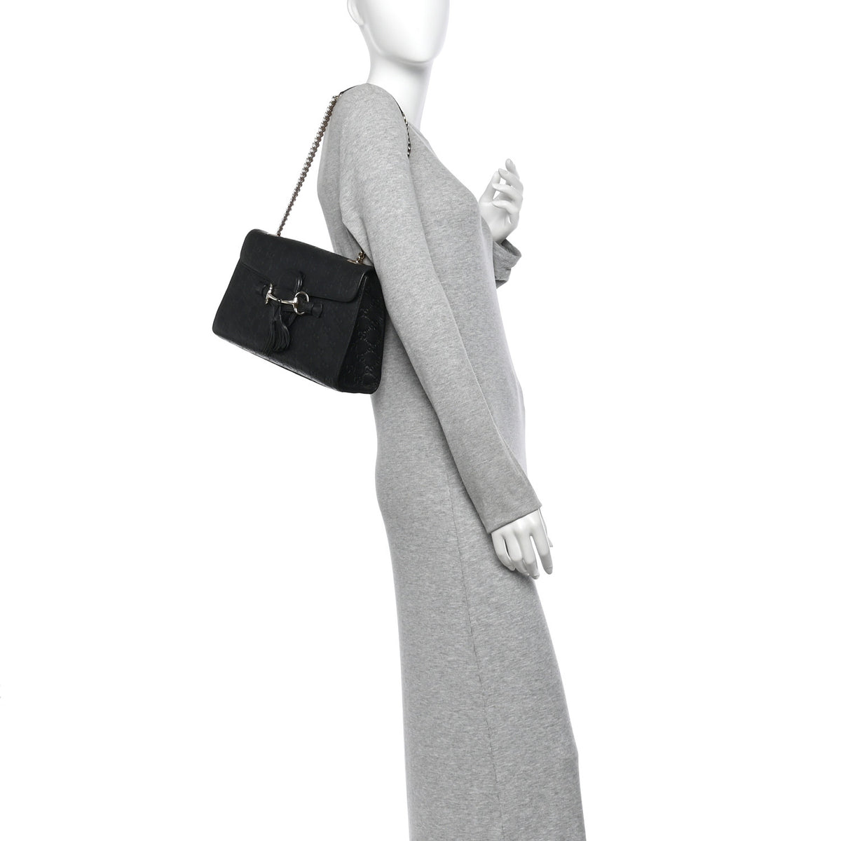 Guccissima Medium Emily Chain Shoulder Bag Black