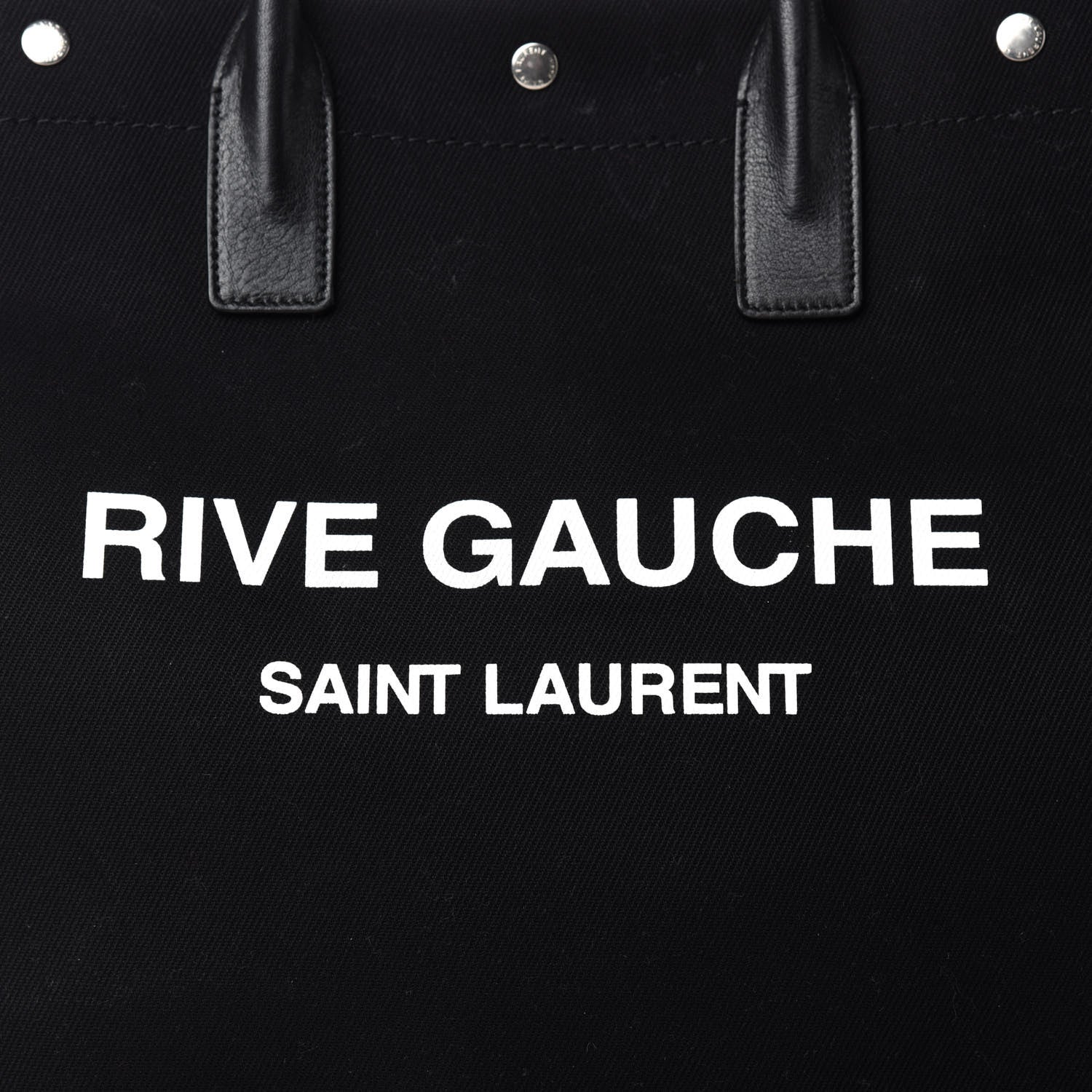 Saint Laurent Linen Calfskin Rive Gauche North South Tote Black 10 of 10