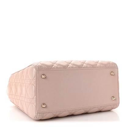 Christian Dior Pearly Lambskin Cannage Medium Lady Dior Lotus 4 of 10