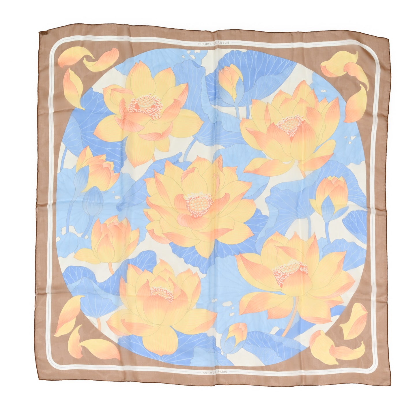 Silk Fleurs de Lotus Scarf 90