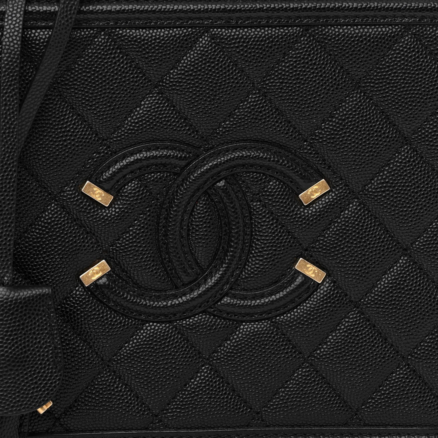Chanel Caviar Quilted Medium CC Filigree Vanity Case Black 7 of 9