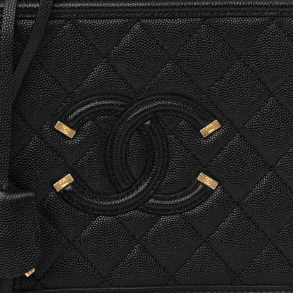 Chanel Caviar Quilted Medium CC Filigree Vanity Case Black 7 of 9