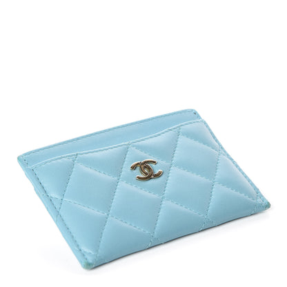 Chanel Lambskin Quilted Card Holder Blue 4 of 9
