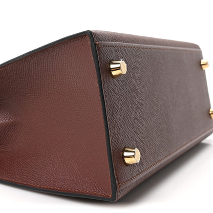 Hermes Epsom Tri-Color Kelly Sellier 25 Terre Ebene Craie 8 of 10