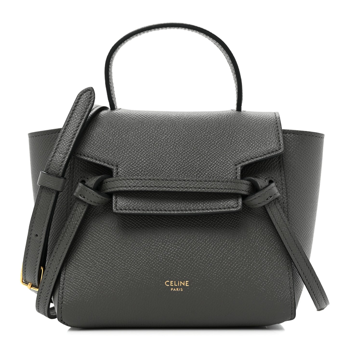 Grained Calfskin Pico Belt Bag Grey