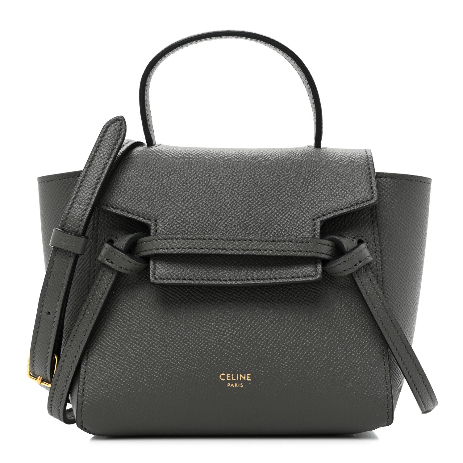 Celine Grained Calfskin Pico Belt Bag Grey 1 of 9
