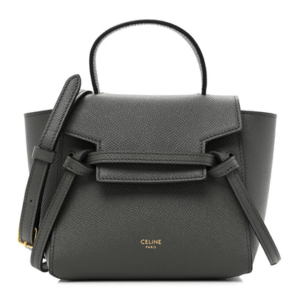 Celine Grained Calfskin Pico Belt Bag Grey 1 of 9