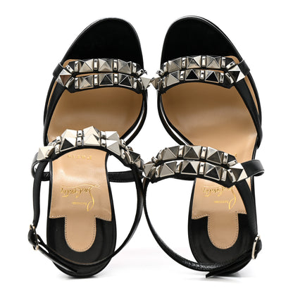 Christian Louboutin Calfskin Studded Galerietta 100 Sandals 39 Black 2 of 9