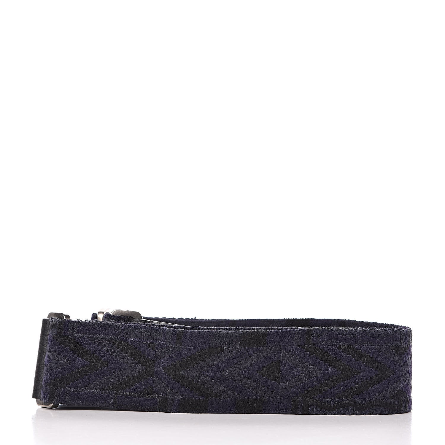 Valentino Garavani Canvas Geometric Embroidered Rockstud Guitar Strap Black Blue 2 of 5
