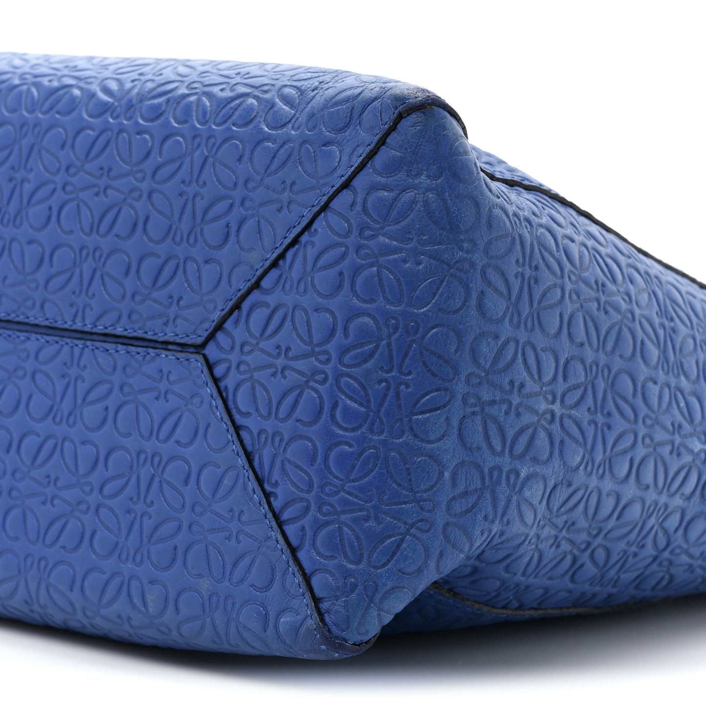 Calfskin Anagram Embossed Tote Blue