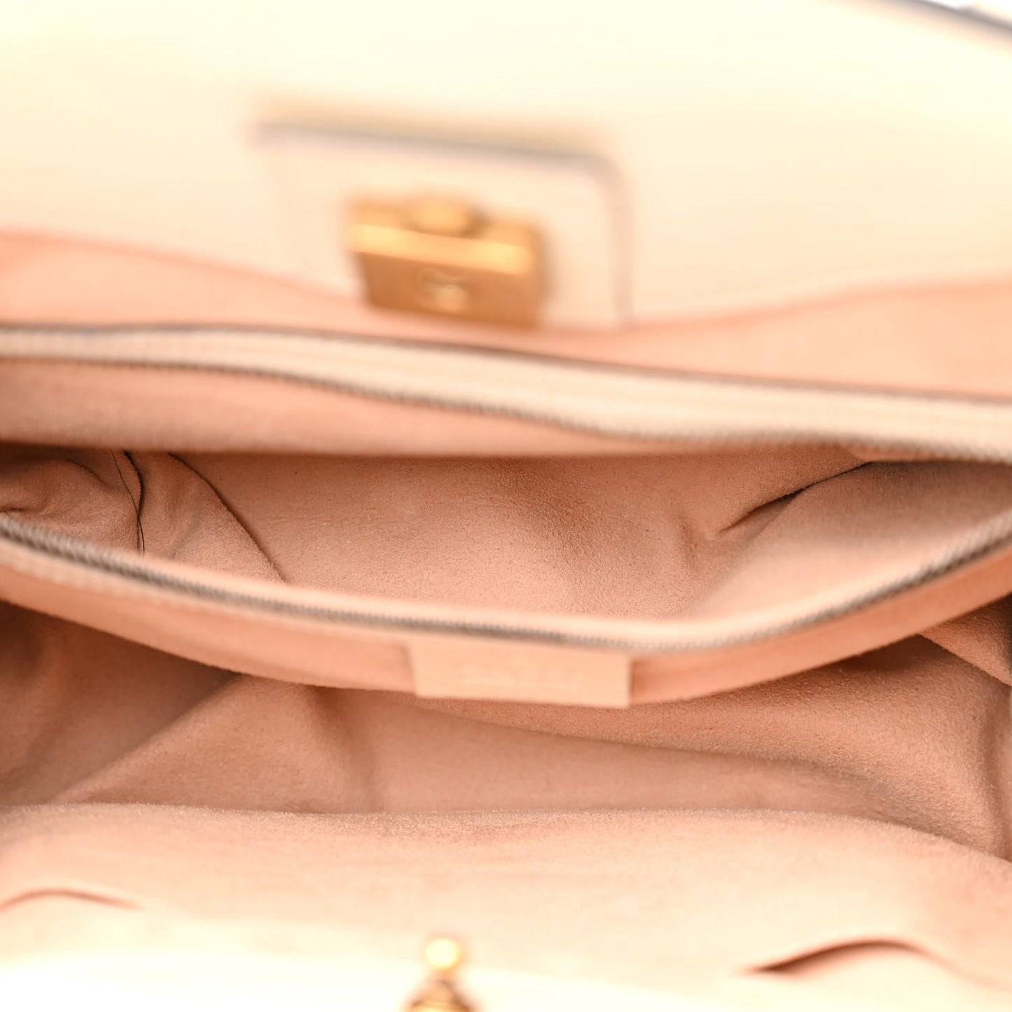Grained Calfskin Web Stripe Butterfly Medium Totem Top Handle Bag White