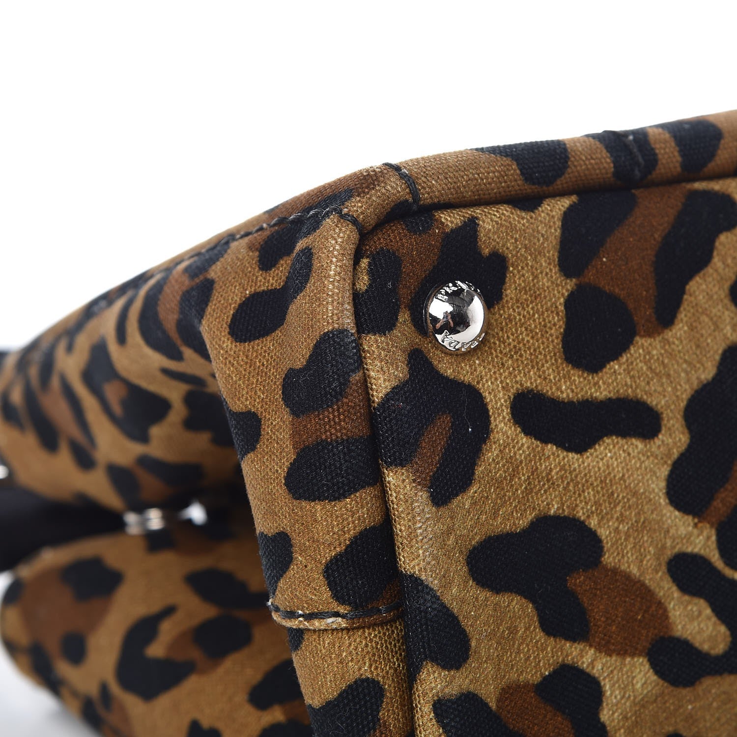 Prada Canvas Leopard Print Small Tote Miele 10 of 13