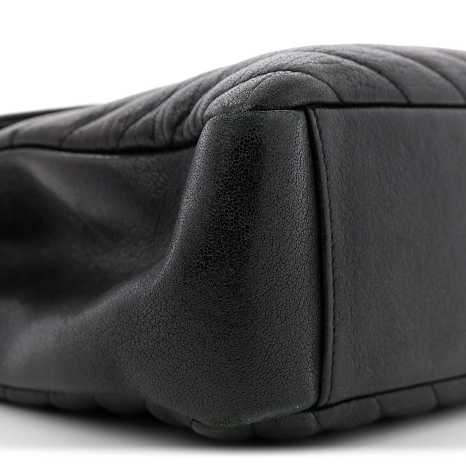 Saint Laurent Sheepskin Matelasse Chevron Monogram Large College Satchel Black 9 of 13