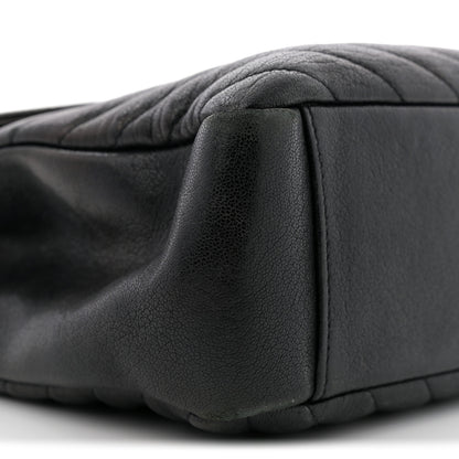 Saint Laurent Sheepskin Matelasse Chevron Monogram Large College Satchel Black 9 of 13