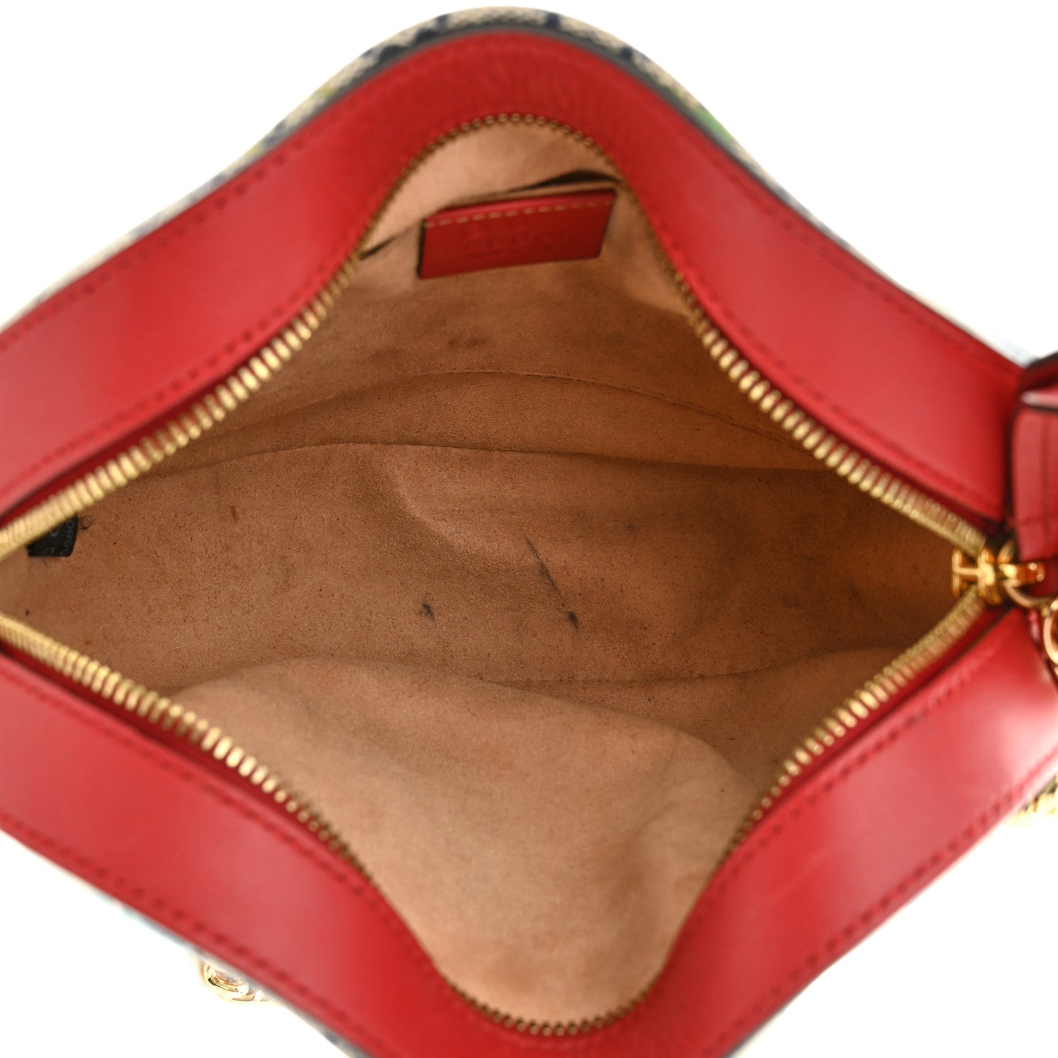Gucci GG Supreme Monogram Blooms Mini Chain Shoulder Bag Beige Blue Navy Hibiscus Red 5 of 11