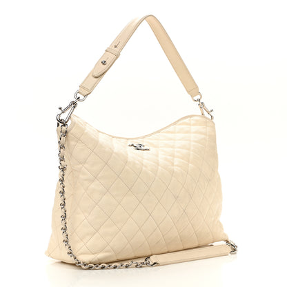 Chanel Caviar Quilted French Riviera Hobo Dark White 3 of 15