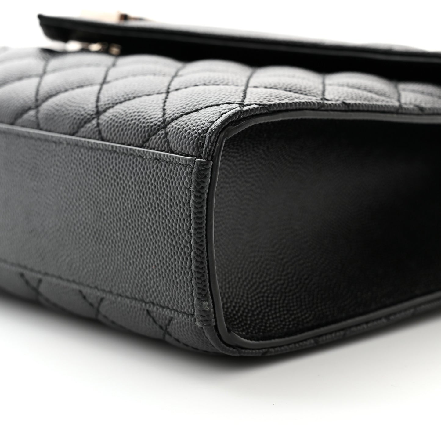 Grain De Poudre Textured Mixed Matelasse Triquilt Medium Monogram Satchel Black