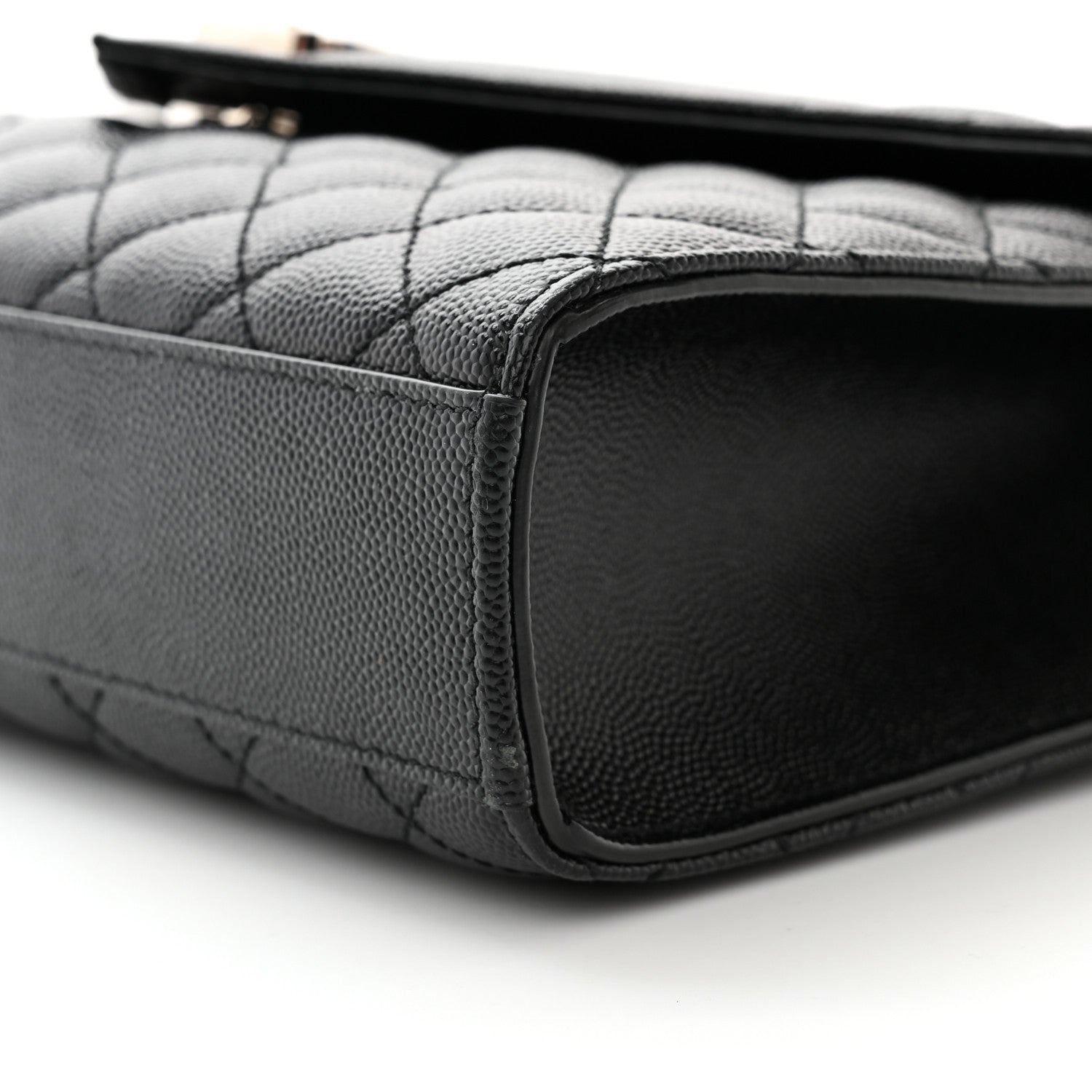 Saint Laurent Grain De Poudre Textured Mixed Matelasse Triquilt Medium Monogram Satchel Black 9 of 10