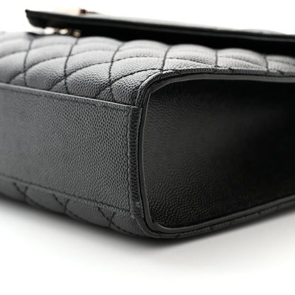 Saint Laurent Grain De Poudre Textured Mixed Matelasse Triquilt Medium Monogram Satchel Black 9 of 10