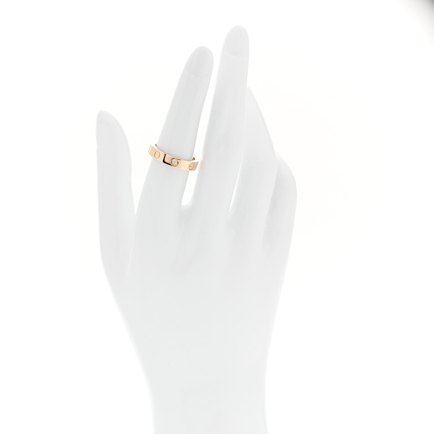 Cartier 18K Yellow Gold Diamond 4mm LOVE Wedding Band Ring 53 6.25 2 of 5