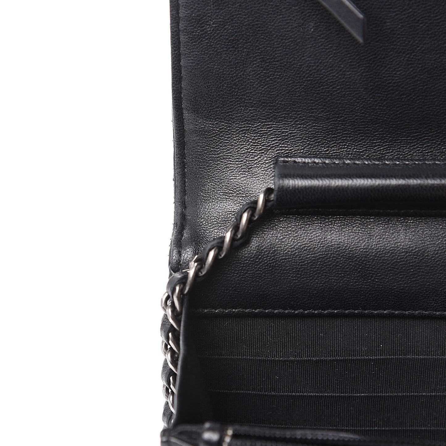 Lambskin Quilted Boy Wallet On Chain WOC Black