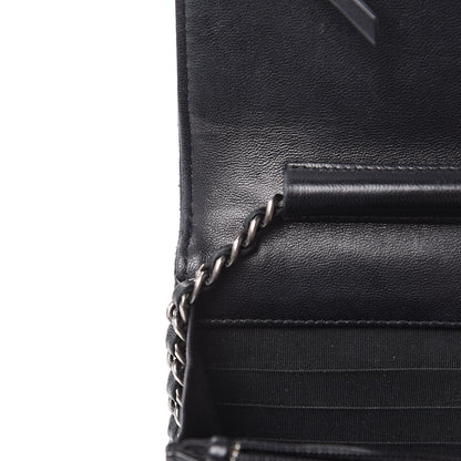 Chanel Lambskin Quilted Boy Wallet On Chain WOC Black 15 of 18