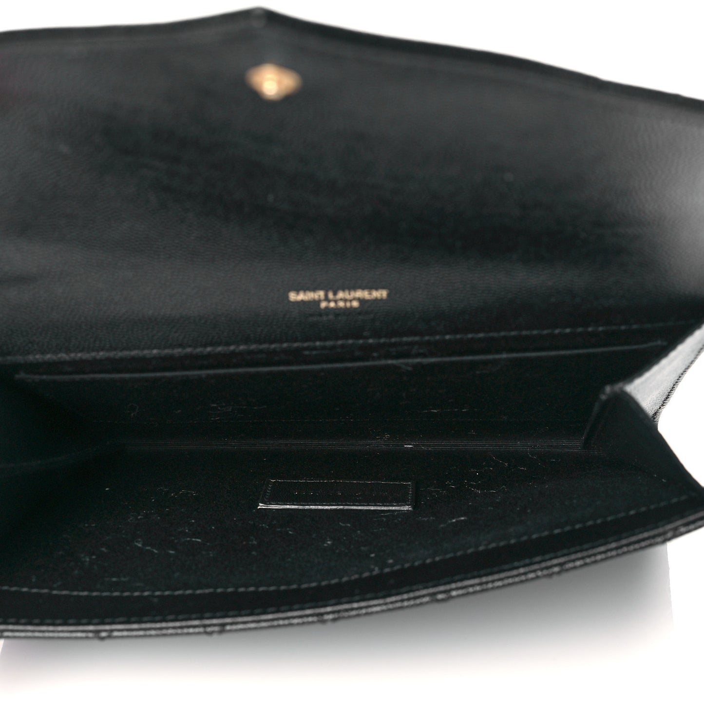 Grain De Poudre Textured Mixed Matelasse Triquilt Monogram Clutch Black