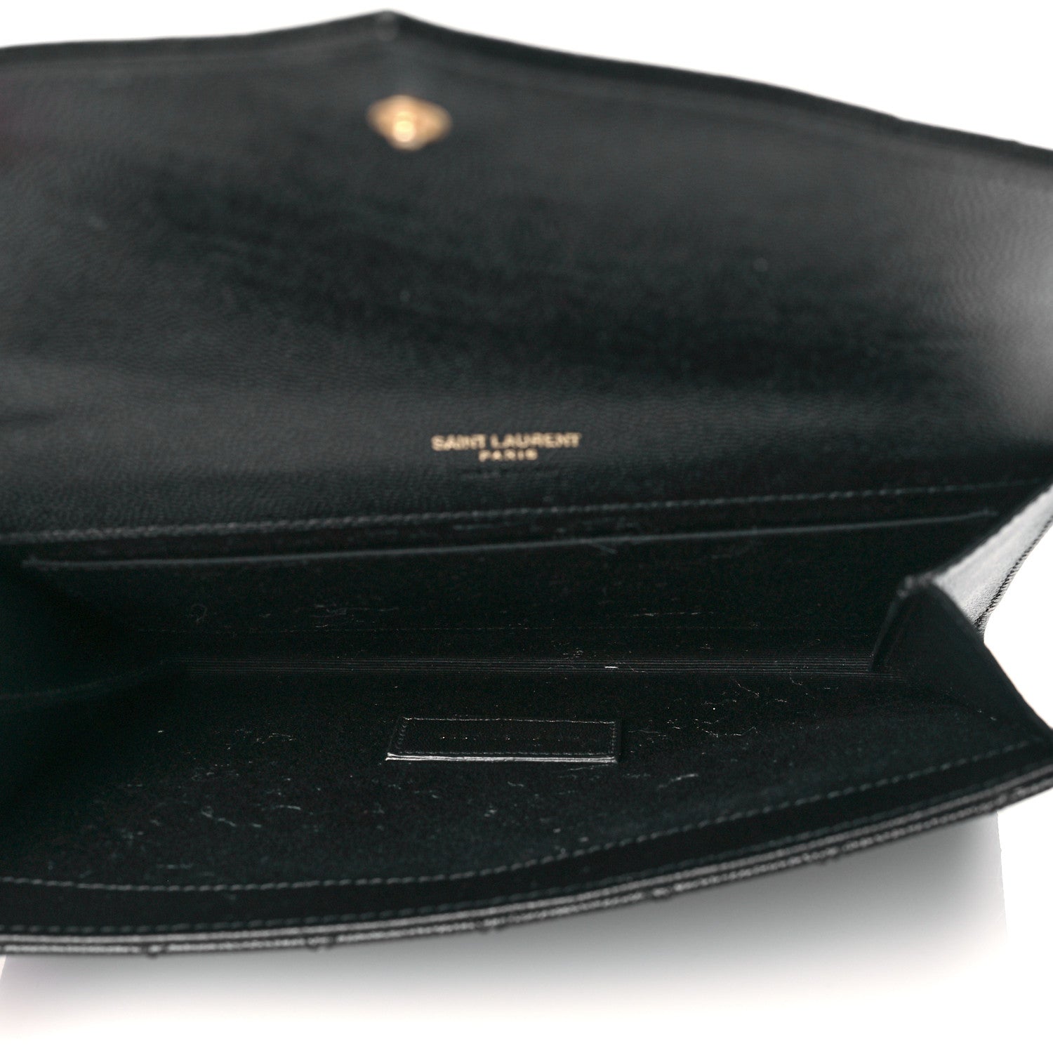 Saint Laurent Grain De Poudre Textured Mixed Matelasse Triquilt Monogram Clutch Black 5 of 11