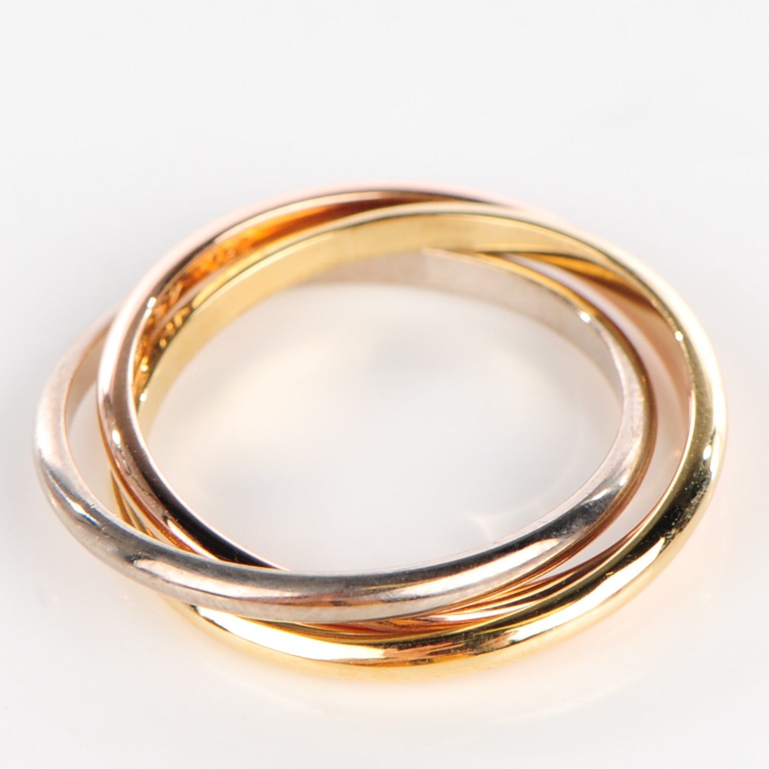 Cartier 18K Pink Yellow White Gold Extra Small Trinity Ring 45 3.25 3 of 7