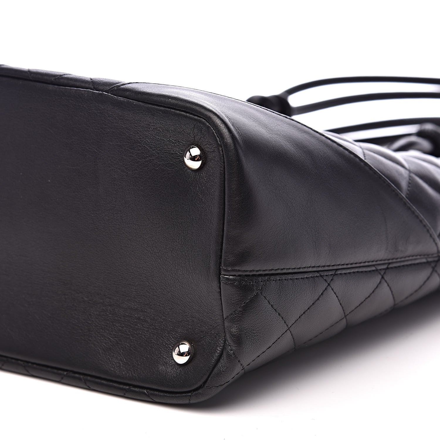 Chanel Calfskin Quilted Medium Cambon Tote Black White 9 of 13