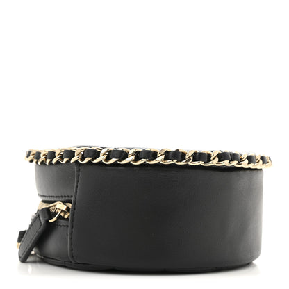 Chanel Lambskin Quilted Chain Around CC Round Clutch With Chain Black 4 of 10