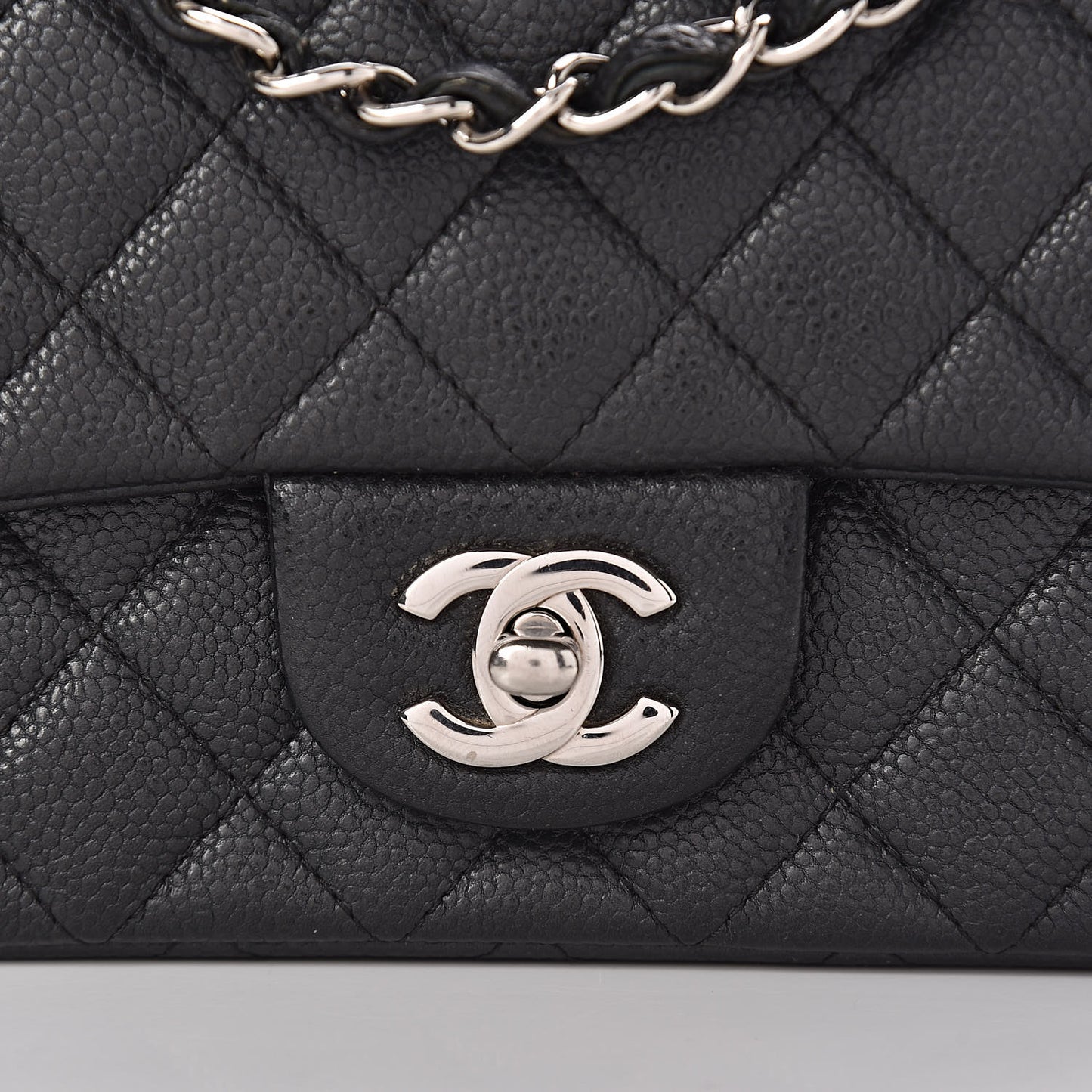 Caviar Quilted Mini Rectangular Flap Black