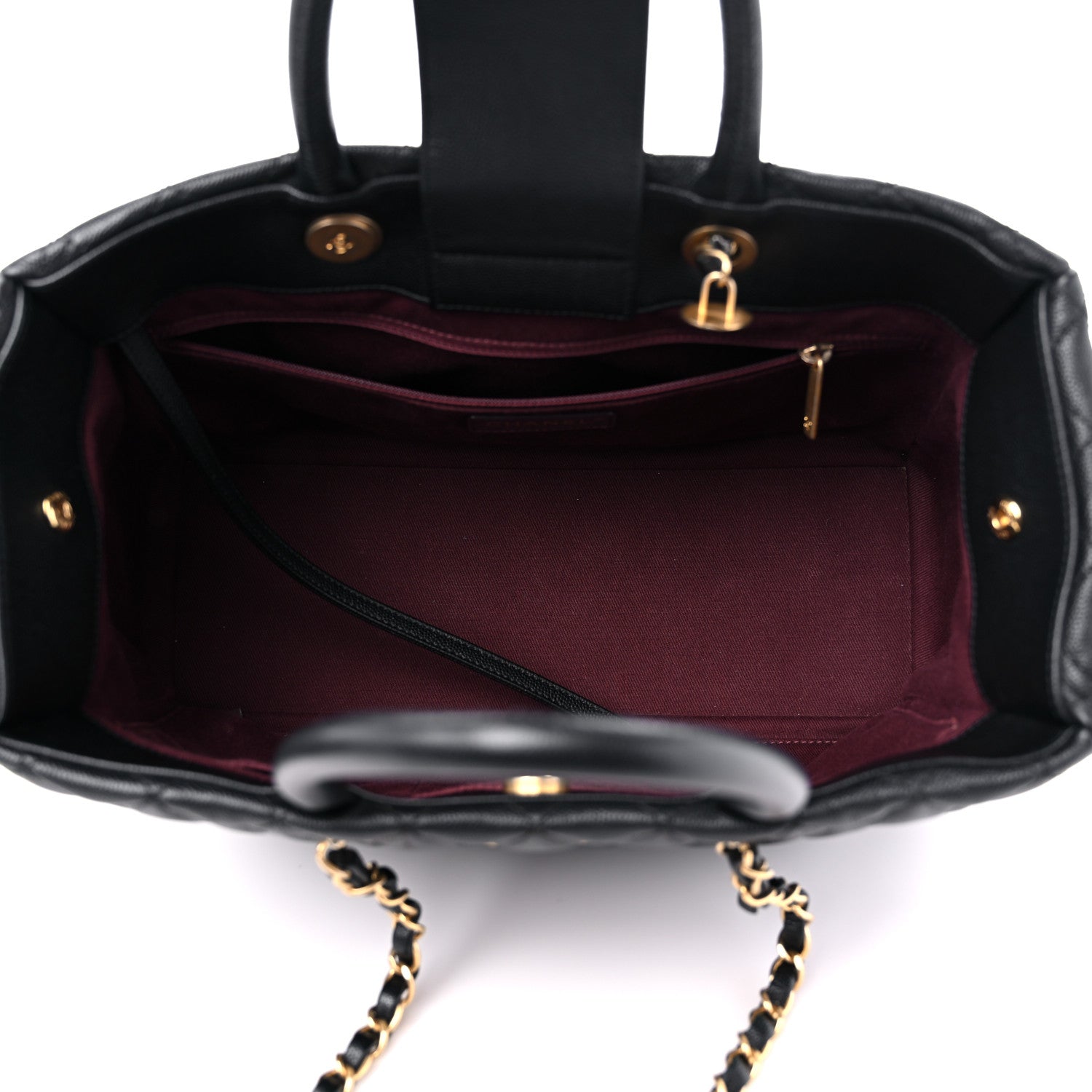Chanel Caviar Quilted Coco Handle Shopping Tote Black 7 of 13