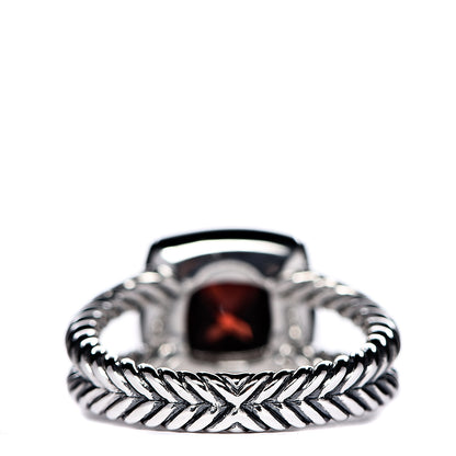 David Yurman Sterling Silver Diamond Garnet 7mm Petite Albion Ring 52 6 4 of 5