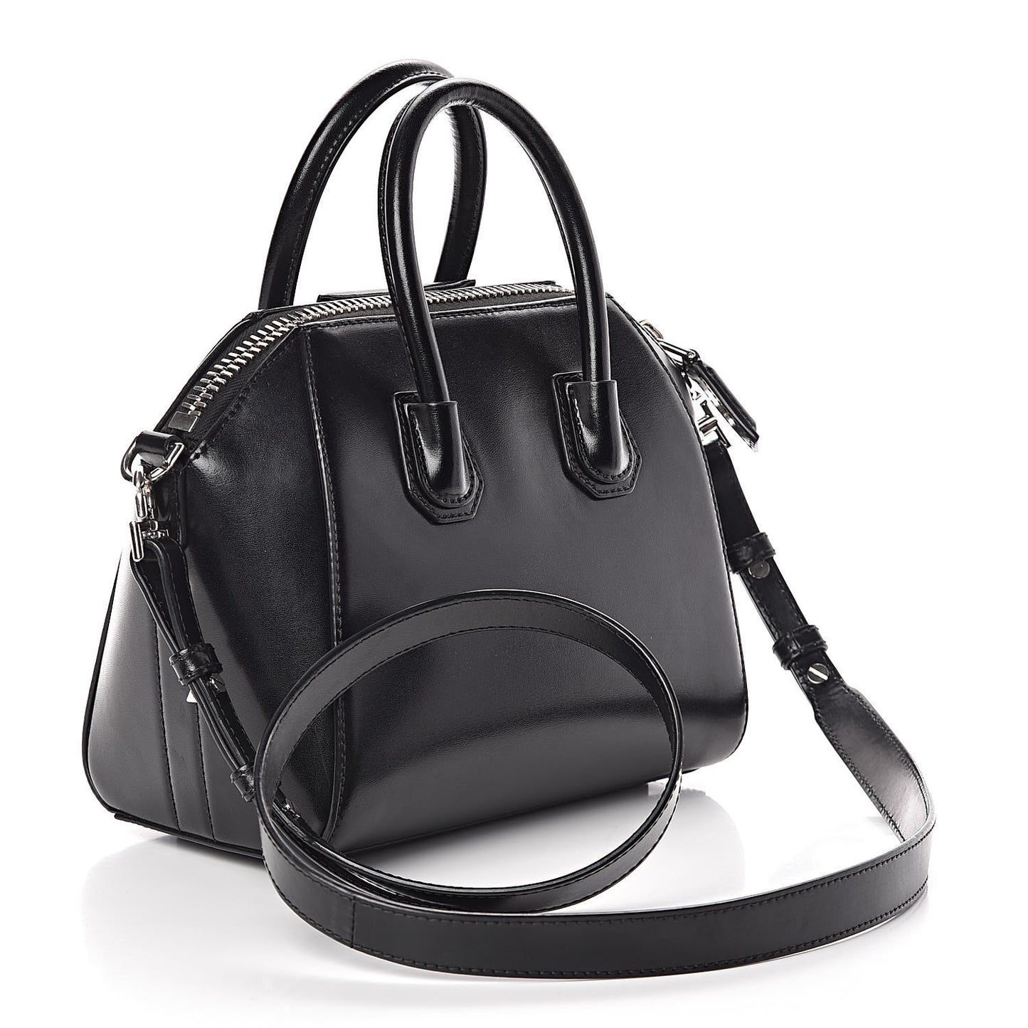 Shiny Lord Calfskin Mini Antigona Black