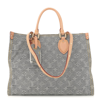 Louis Vuitton Monogram Denim Onthego MM Washed Gray 1 of 10