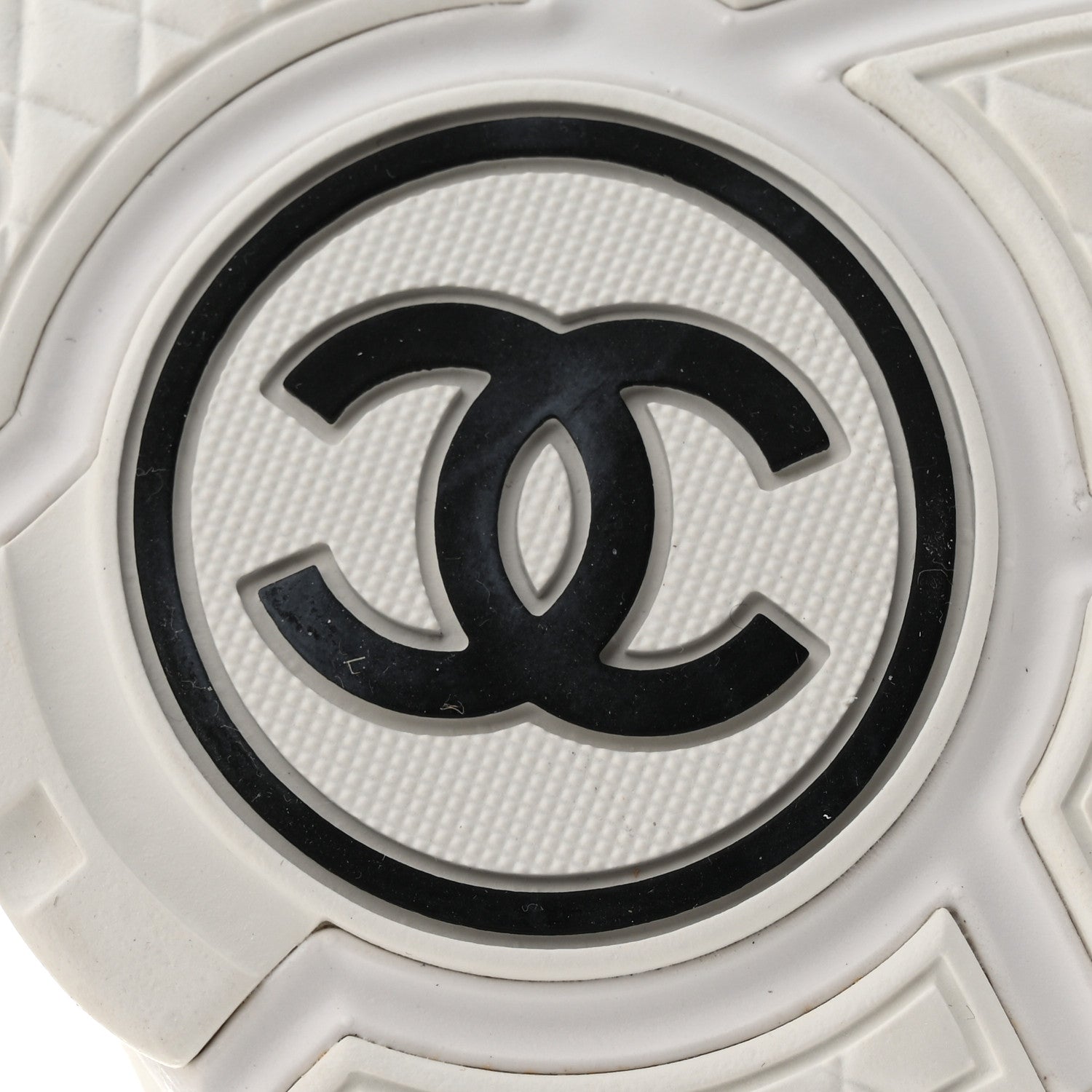 Chanel Suede Calfskin Fabric CC Sneakers 39.5 White 8 of 8