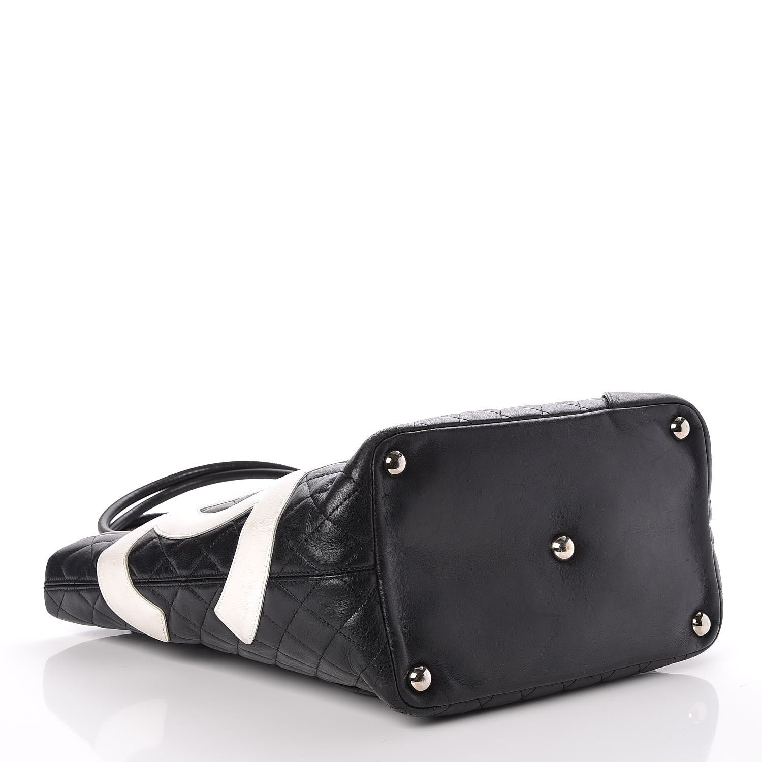 Chanel Calfskin Quilted Large Cambon Tote Black White 4 of 10