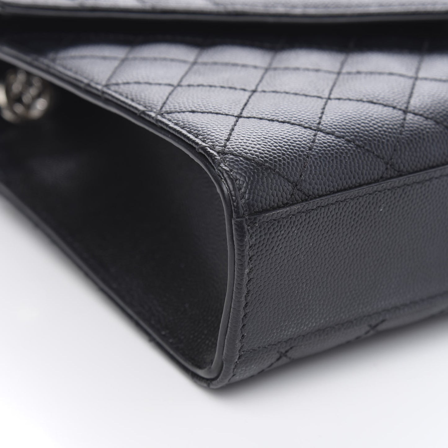 Grain De Poudre Textured Mixed Matelasse Triquilt Medium Monogram Satchel Black