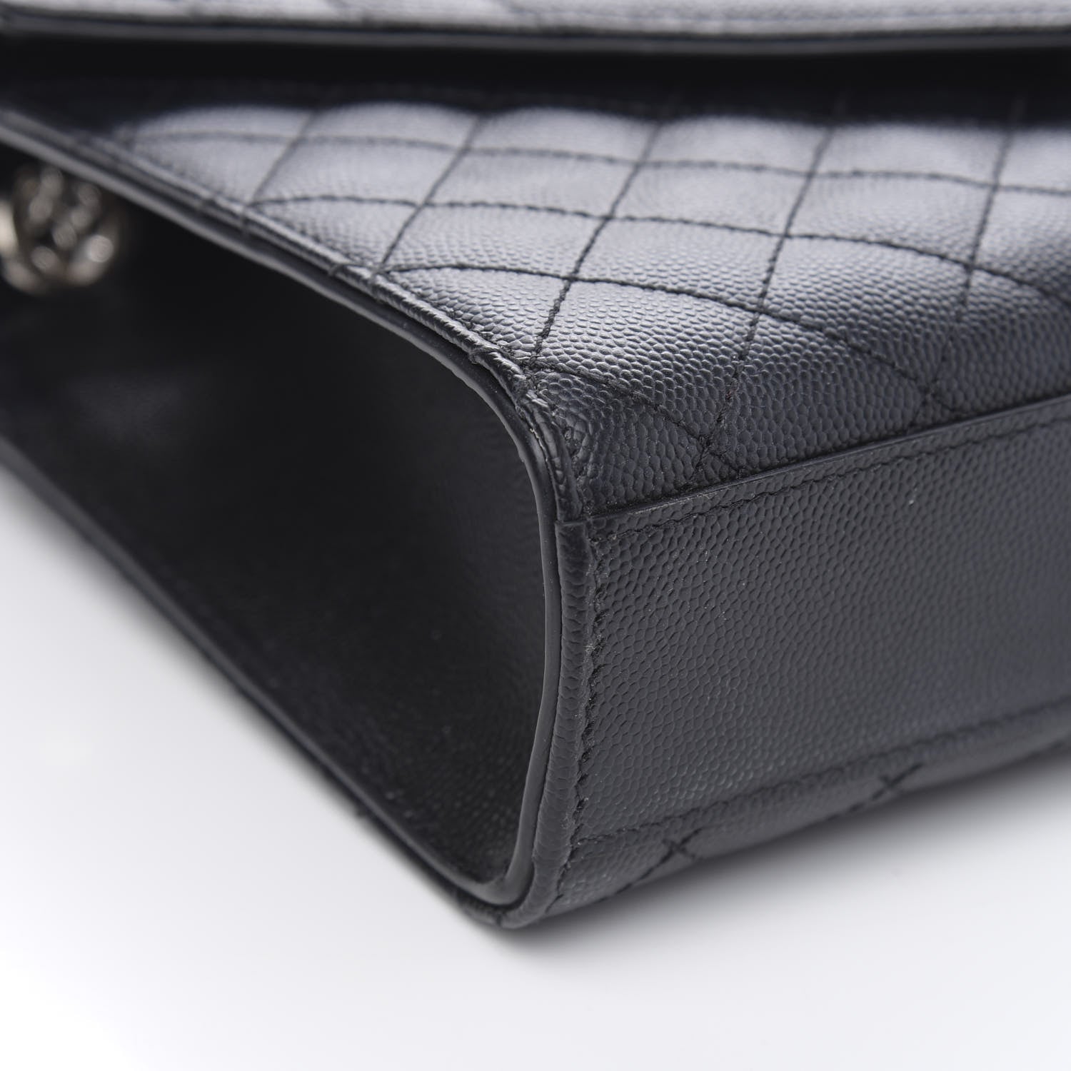 Saint Laurent Grain De Poudre Textured Mixed Matelasse Triquilt Medium Monogram Satchel Black 8 of 13