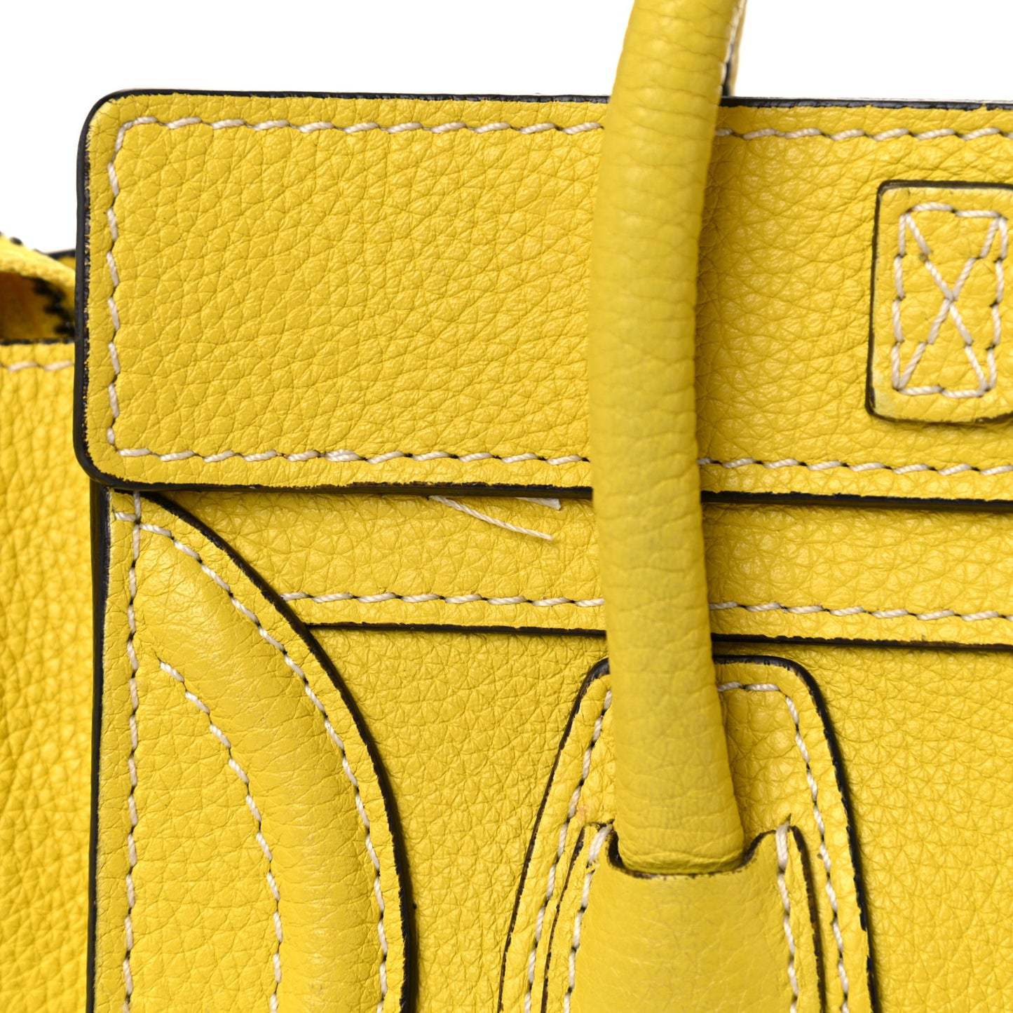 Drummed Calfskin Nano Luggage Citron