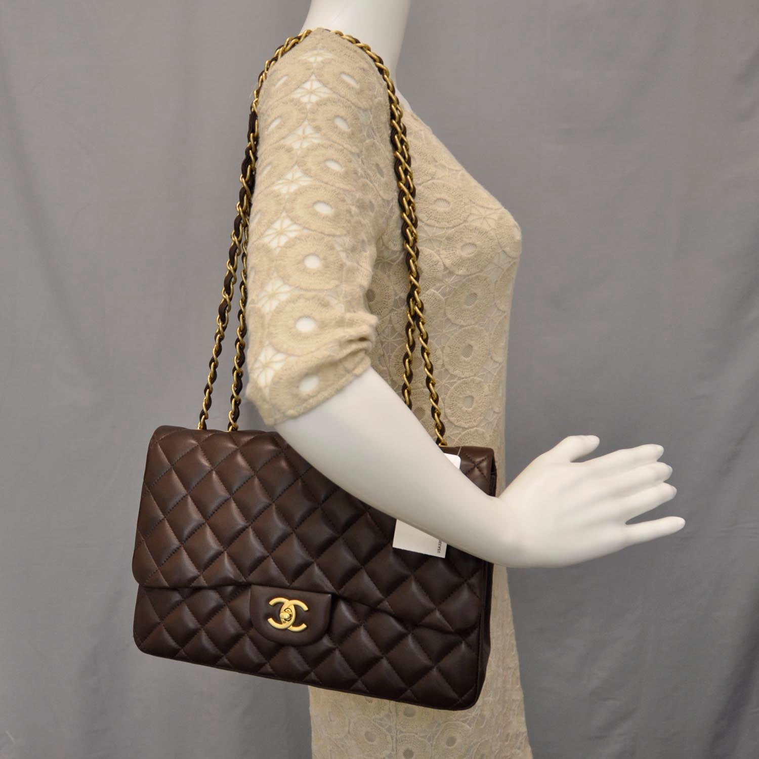 Chanel Lambskin Jumbo Single Flap Brown 2 of 10